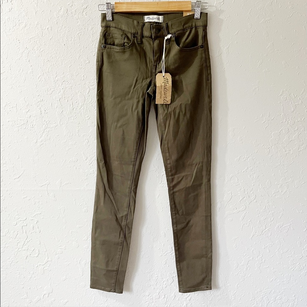 NWT Madewell Skinny Stretchy Pants Green Olive 24